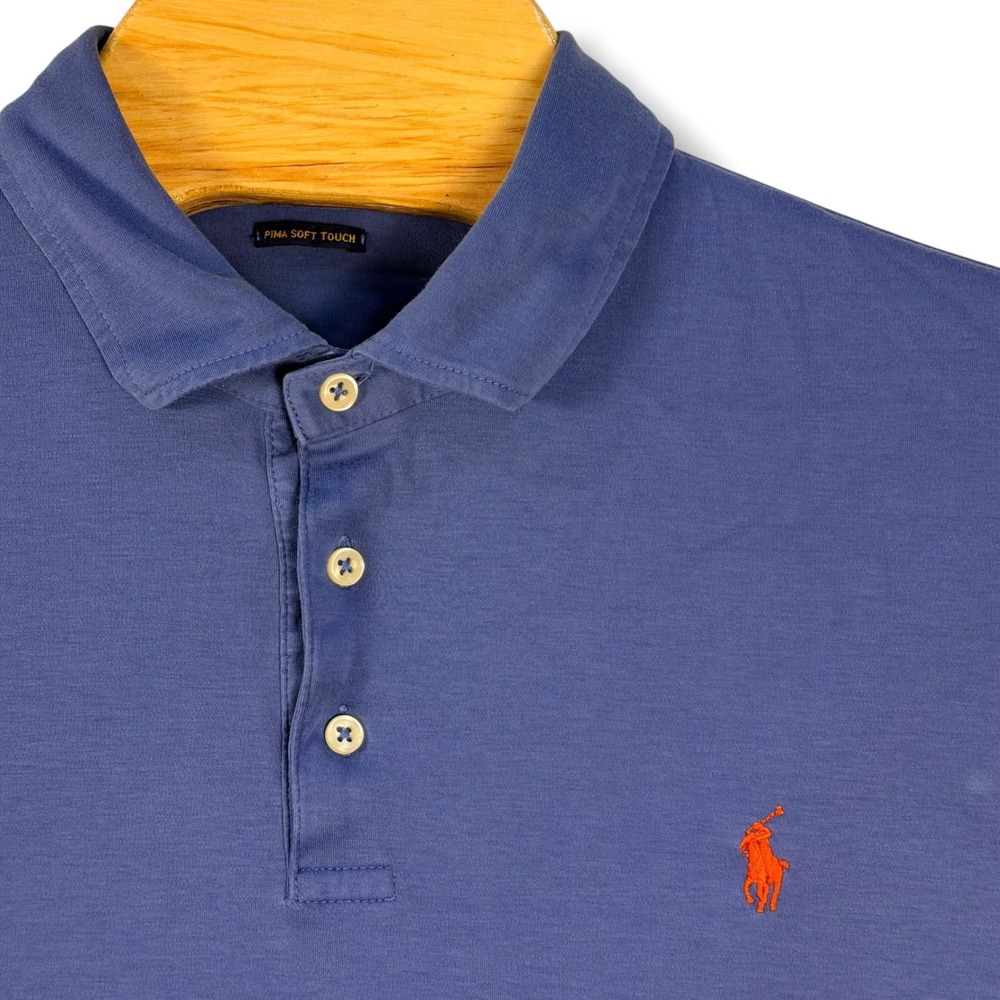 Polo Ralph Lauren Polo Mens XXL Blue Pima Soft Touch Cotton Short Sleeve Pony